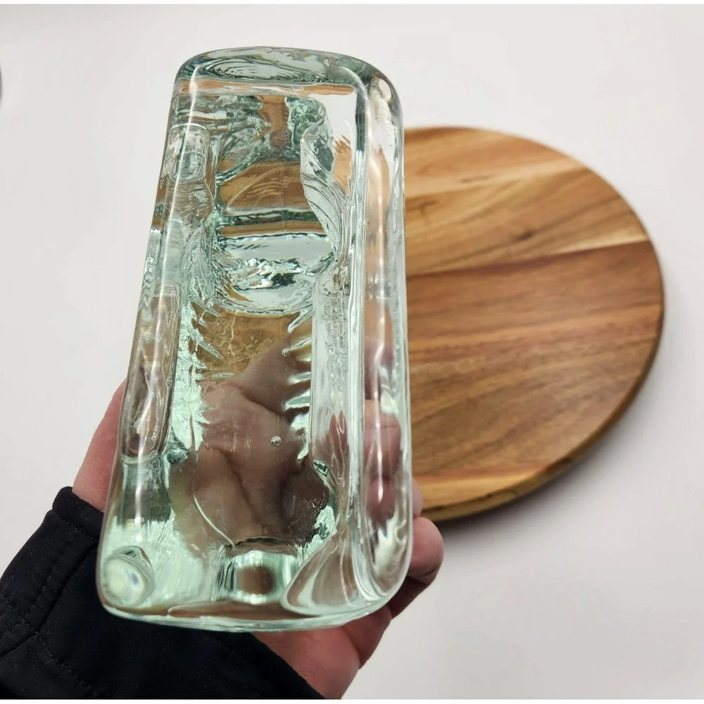 VTG Heisey Style Clear Glass Scottie Terrier Dog Paperweight Doorstop Bookend